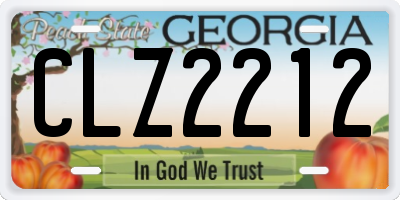 GA license plate CLZ2212