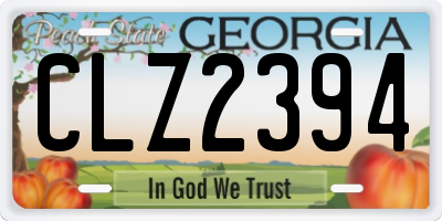 GA license plate CLZ2394