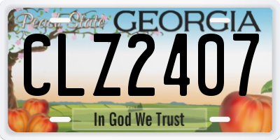 GA license plate CLZ2407