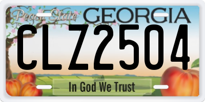 GA license plate CLZ2504