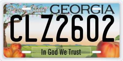 GA license plate CLZ2602