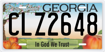 GA license plate CLZ2648