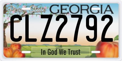 GA license plate CLZ2792