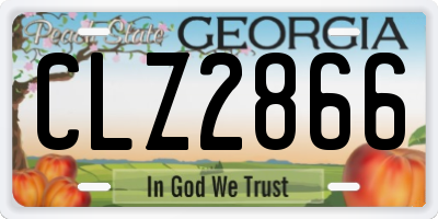 GA license plate CLZ2866