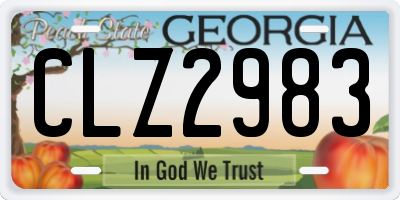 GA license plate CLZ2983