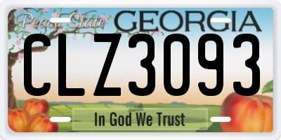 GA license plate CLZ3093