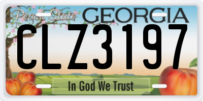 GA license plate CLZ3197