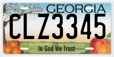 GA license plate CLZ3345