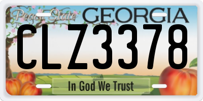 GA license plate CLZ3378