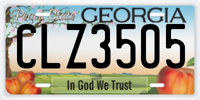 GA license plate CLZ3505