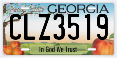GA license plate CLZ3519