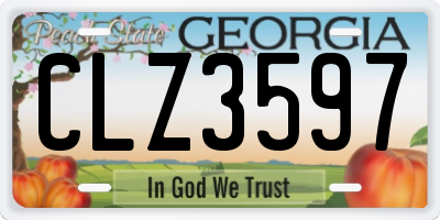 GA license plate CLZ3597
