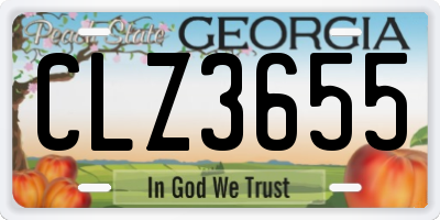 GA license plate CLZ3655