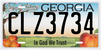 GA license plate CLZ3734