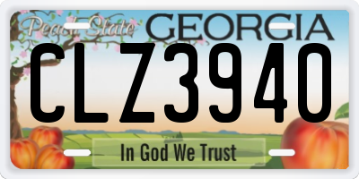 GA license plate CLZ3940