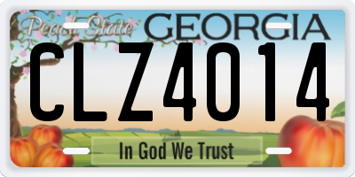 GA license plate CLZ4014