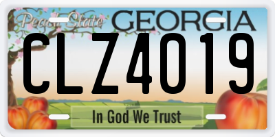 GA license plate CLZ4019