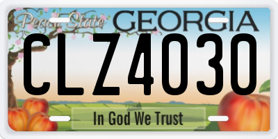 GA license plate CLZ4030