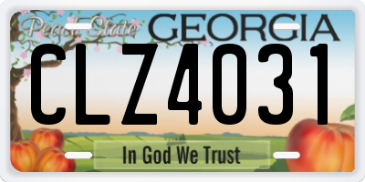 GA license plate CLZ4031