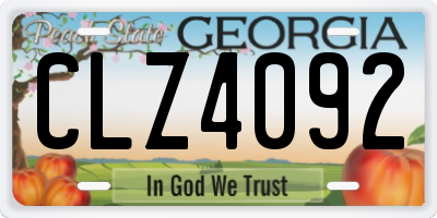 GA license plate CLZ4092
