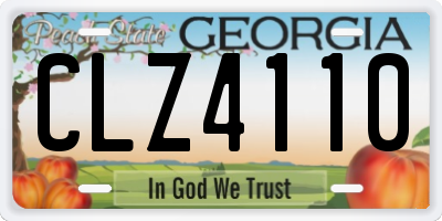 GA license plate CLZ4110
