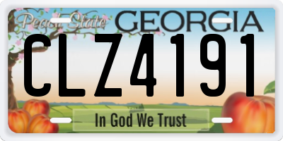 GA license plate CLZ4191