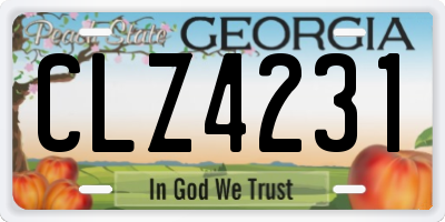 GA license plate CLZ4231
