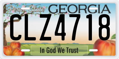 GA license plate CLZ4718