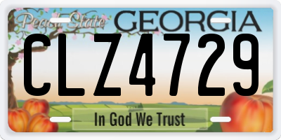 GA license plate CLZ4729