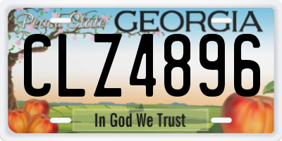 GA license plate CLZ4896