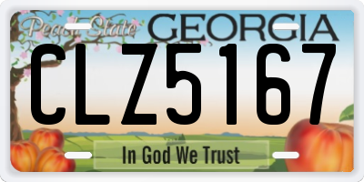 GA license plate CLZ5167