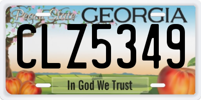 GA license plate CLZ5349