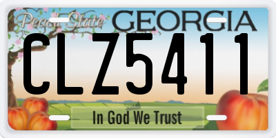GA license plate CLZ5411