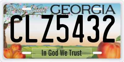 GA license plate CLZ5432