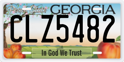 GA license plate CLZ5482