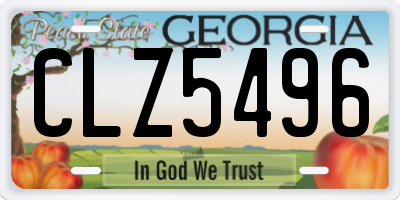 GA license plate CLZ5496