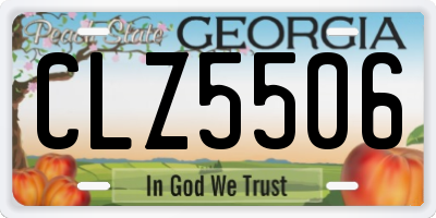 GA license plate CLZ5506