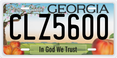 GA license plate CLZ5600