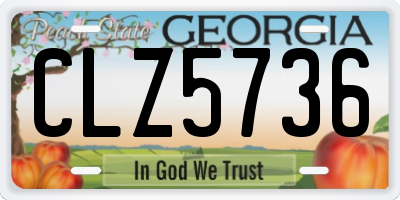 GA license plate CLZ5736