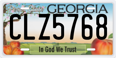 GA license plate CLZ5768