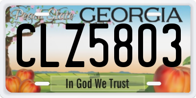 GA license plate CLZ5803