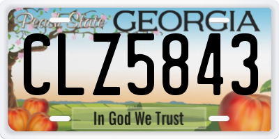 GA license plate CLZ5843