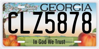 GA license plate CLZ5878
