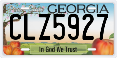 GA license plate CLZ5927