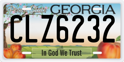 GA license plate CLZ6232