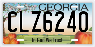 GA license plate CLZ6240