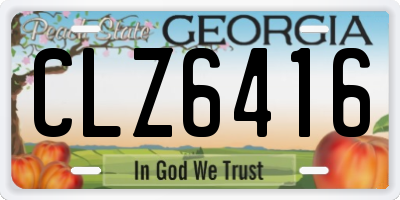 GA license plate CLZ6416