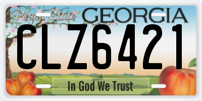 GA license plate CLZ6421