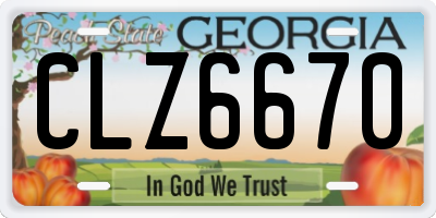 GA license plate CLZ6670