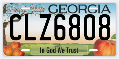 GA license plate CLZ6808